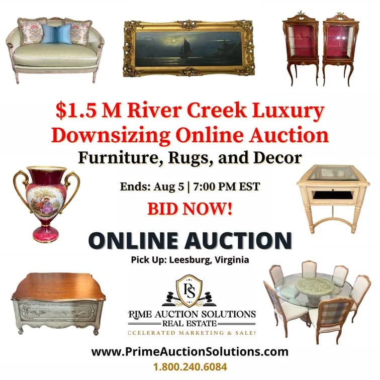 $1.5 M River Creek Luxury Downsizing Online Auction — featured auction photograph