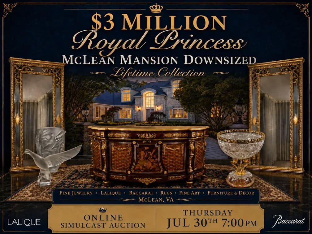 The Royal McLean Mansion Downsized: Property of a Princess · Furniture & Decor · Lalique · Rugs · Fine Art — auction photograph 2