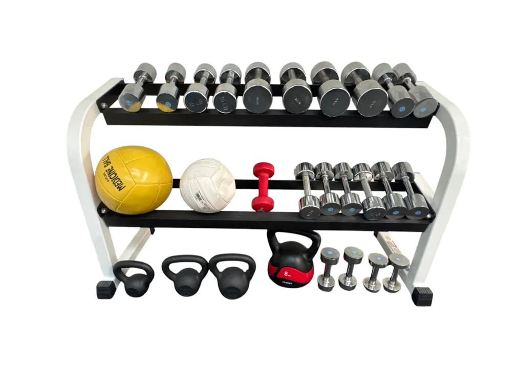 #7464 • Home Gym Weight Set with Parabody Rack,